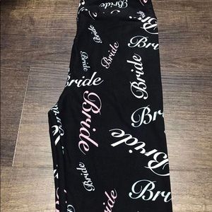 Lularoe kids l/xl bride printed leggings NWT black